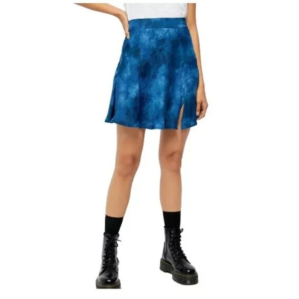 NWT! $68 Free People Women's Martine Flirt Navy‎ Combo Tie Dye Mini Skirt Size 2